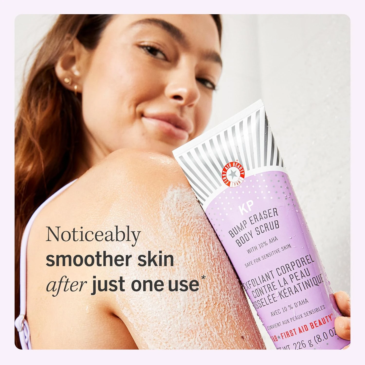 First Aid Beauty KP Bump Eraser Body Scrub with 10% AHA, 8 oz