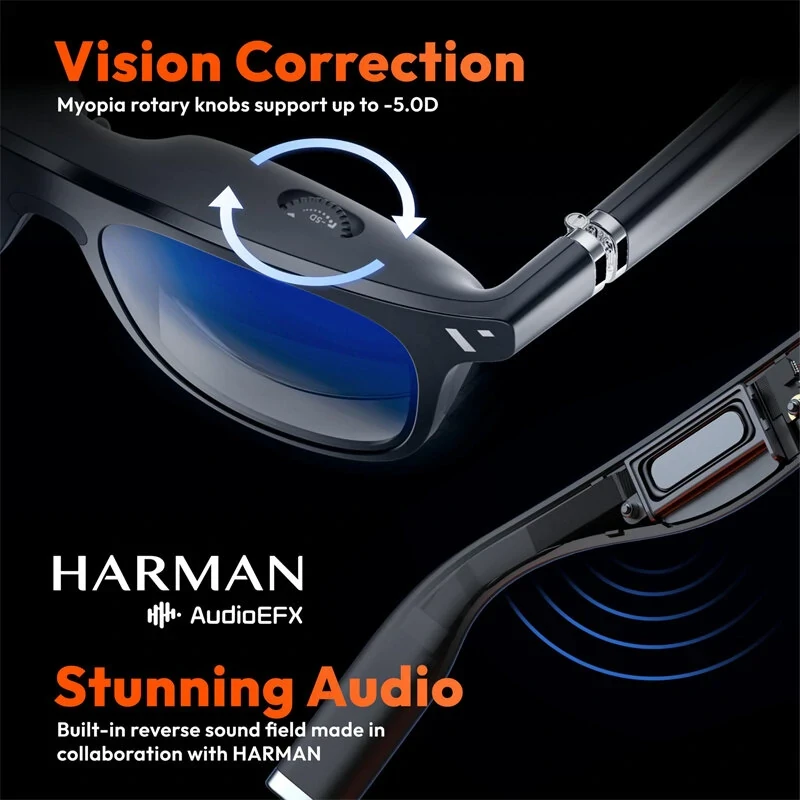 VITURE One XR Smart Glasses - 120" Full HD Display, 3D Gaming, Harman Sound, Myo