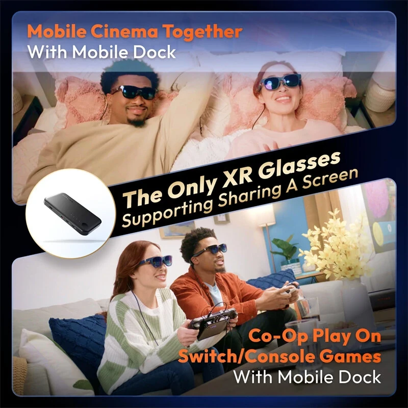 VITURE One XR Smart Glasses - 120" Full HD Display, 3D Gaming, Harman Sound, Myo