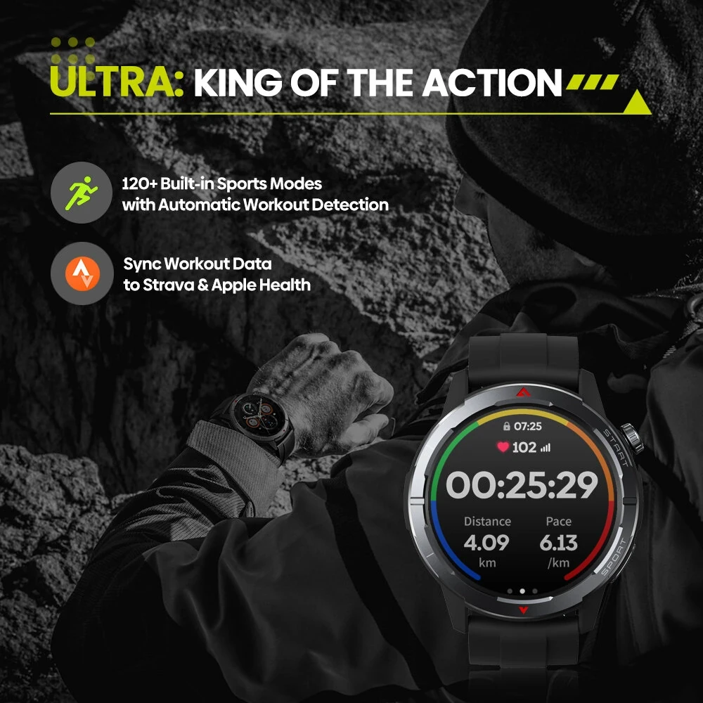 Zeblaze Stratos 3 Ultra Smart Watch - 1.43" AMOLED, GPS Dual Brand, 5 ATM & IP69