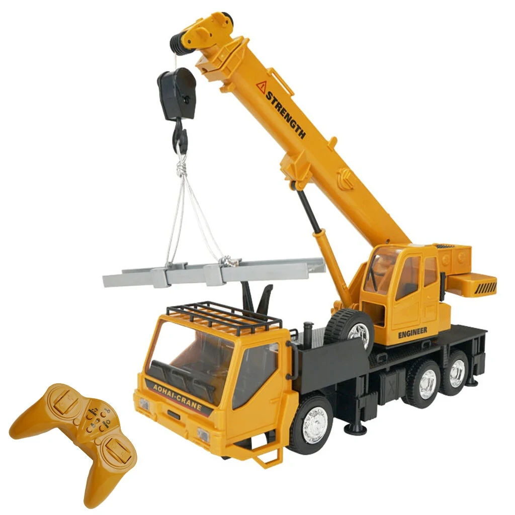 3822 1/24 10CH RC Car Truck Crane Remote Control Construction Children's Enginee