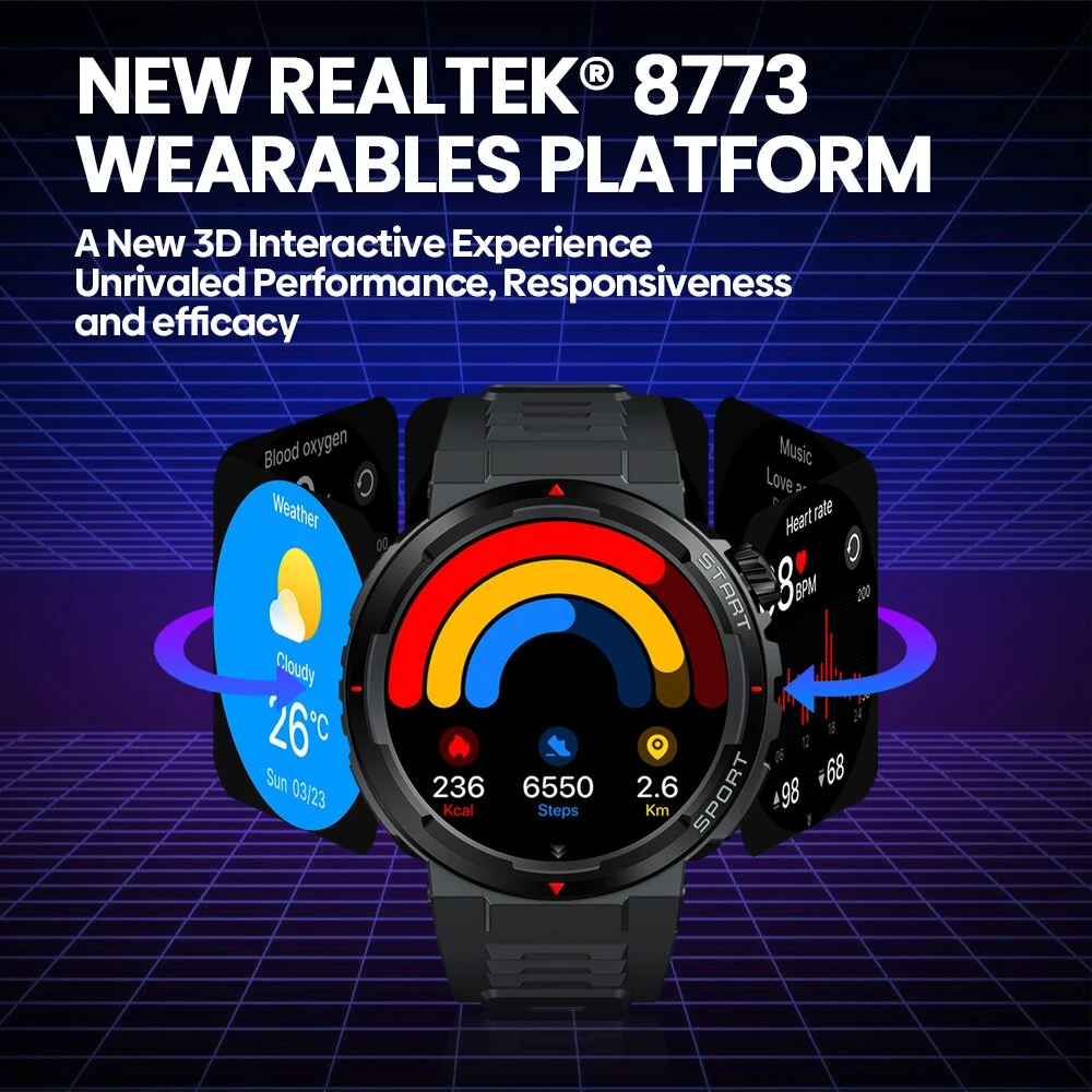 Zeblaze Ares 3 Plus Smart Watch - 1.43" AMOLED, Stainless Steel, IP68