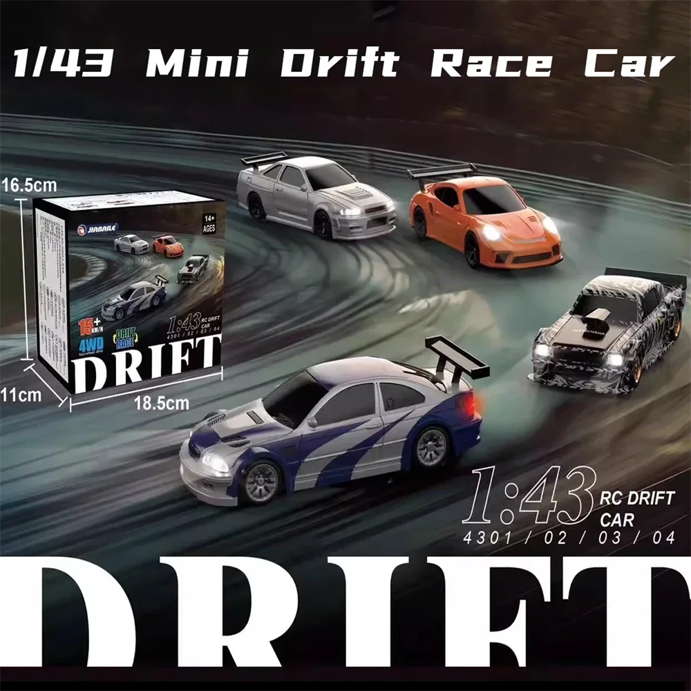 JIABAILE 4301/02/03/04 RTR 1/43 2.4G 4WD Drift RC Car Mini Race LED Light Radio
