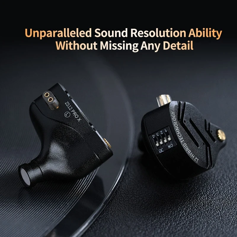 KZ-ZS12 PRO X Earbuds - 5BA+1DD, 12 Drivers, HiFi Bass, In-Ear Monitor, 3.5mm Wi