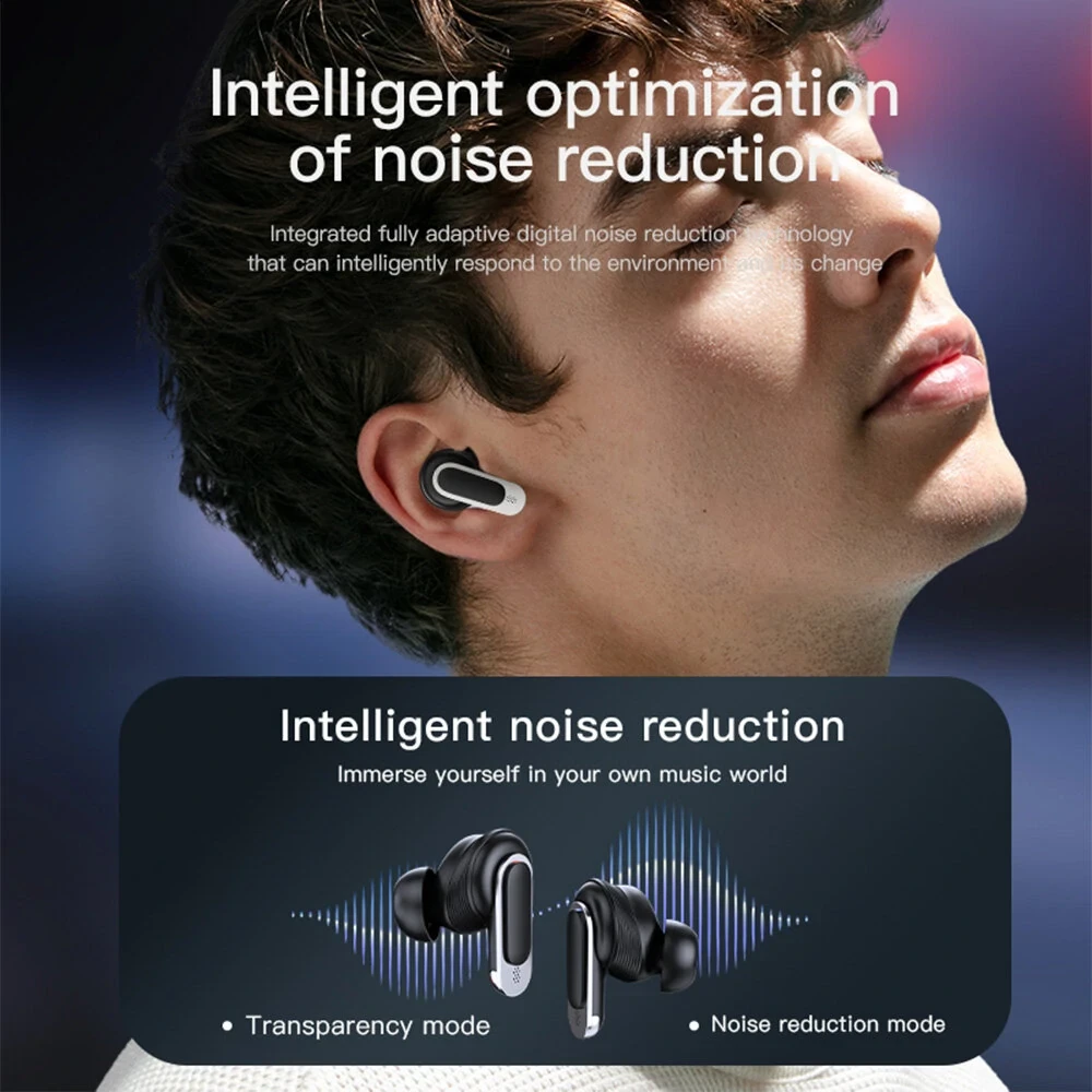 BlitzWolf BW-FYE16 TWS Earbuds - LED Screen, ANC, 32h Battery, 3D Audio, IPX5