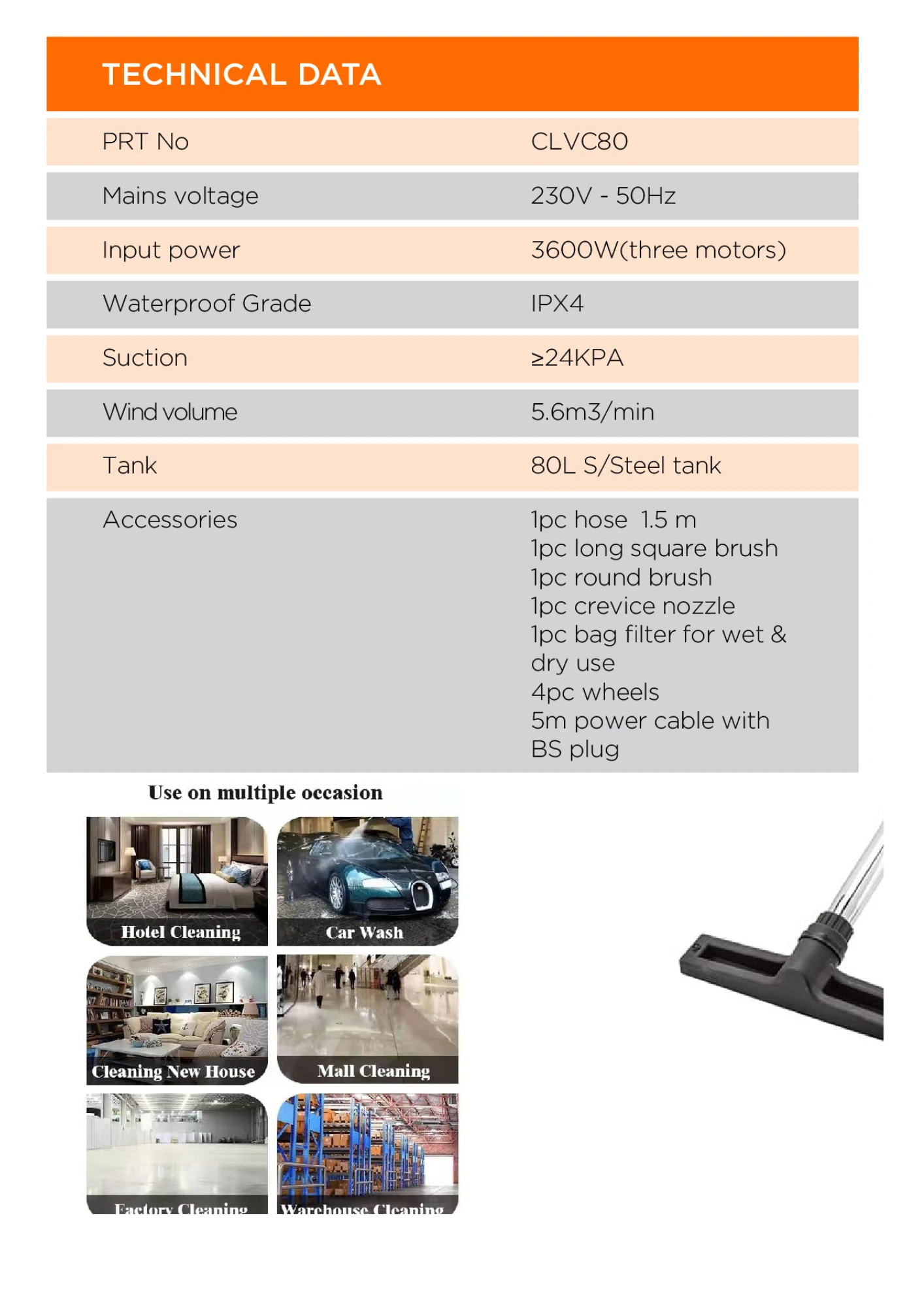 Vacuum Cleaner 80 L