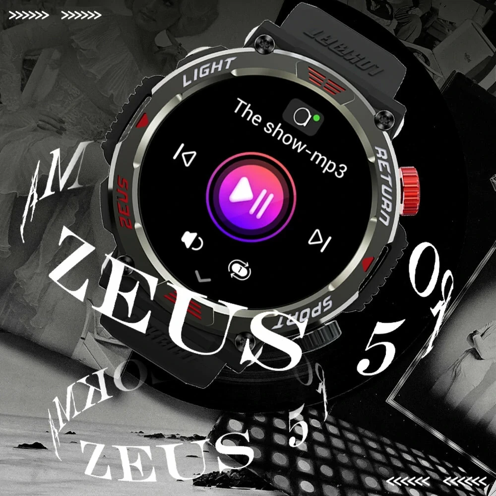 LOKMAT ZEUS 5 PRO 1.54 inch Power Metallurgy 5ATM Heart Rate Blood Oxygen hart