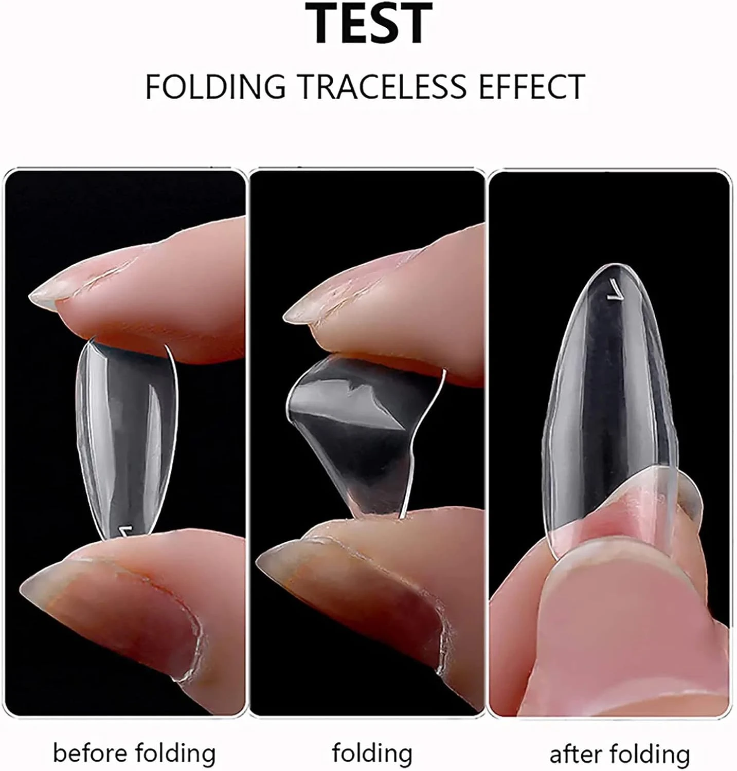 Almond Fake Nails 500pcs Press on Nails Pre-shape Gel Nail Tips for Full Cover A