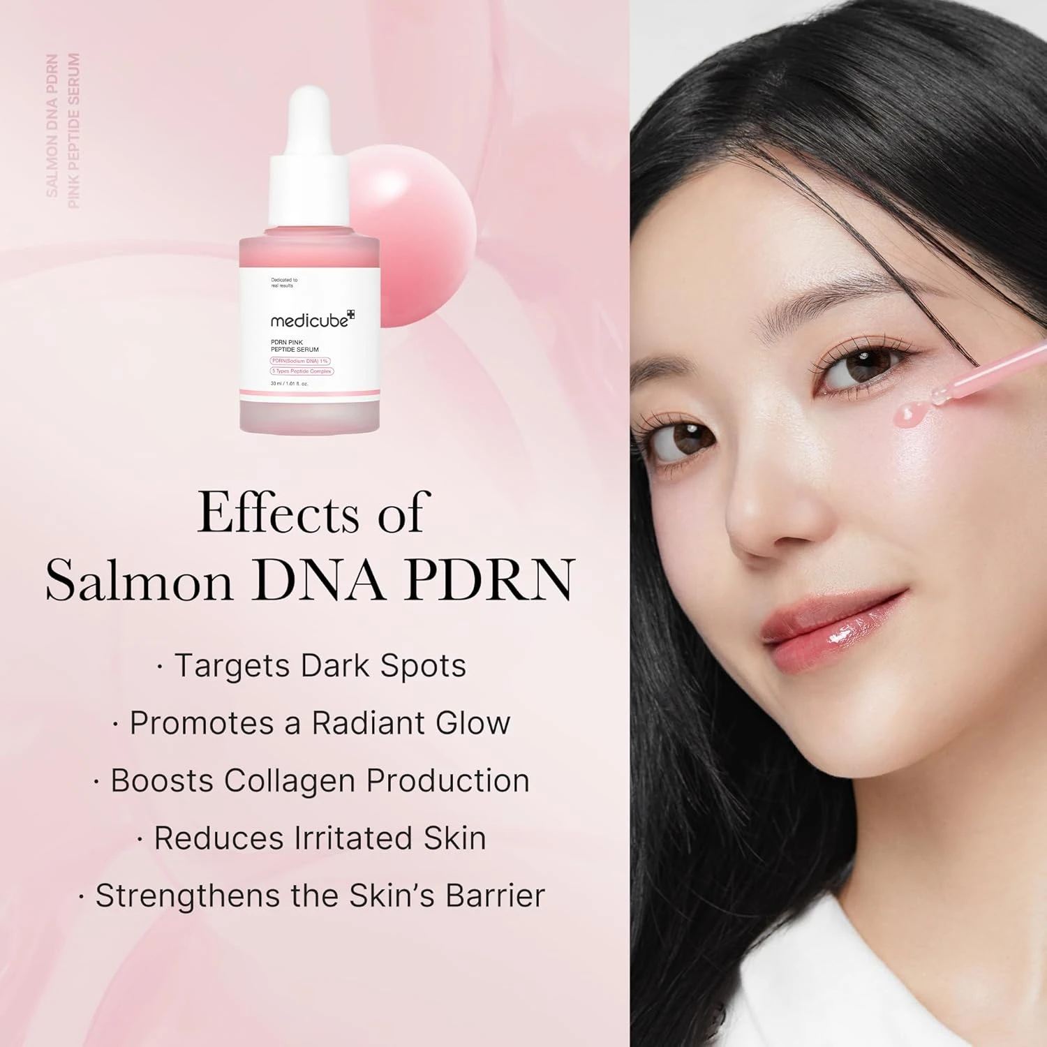 medicube Salmon DNA PDRN Pink Peptide Serum, Pink glow serum, Peptide, Niacinami