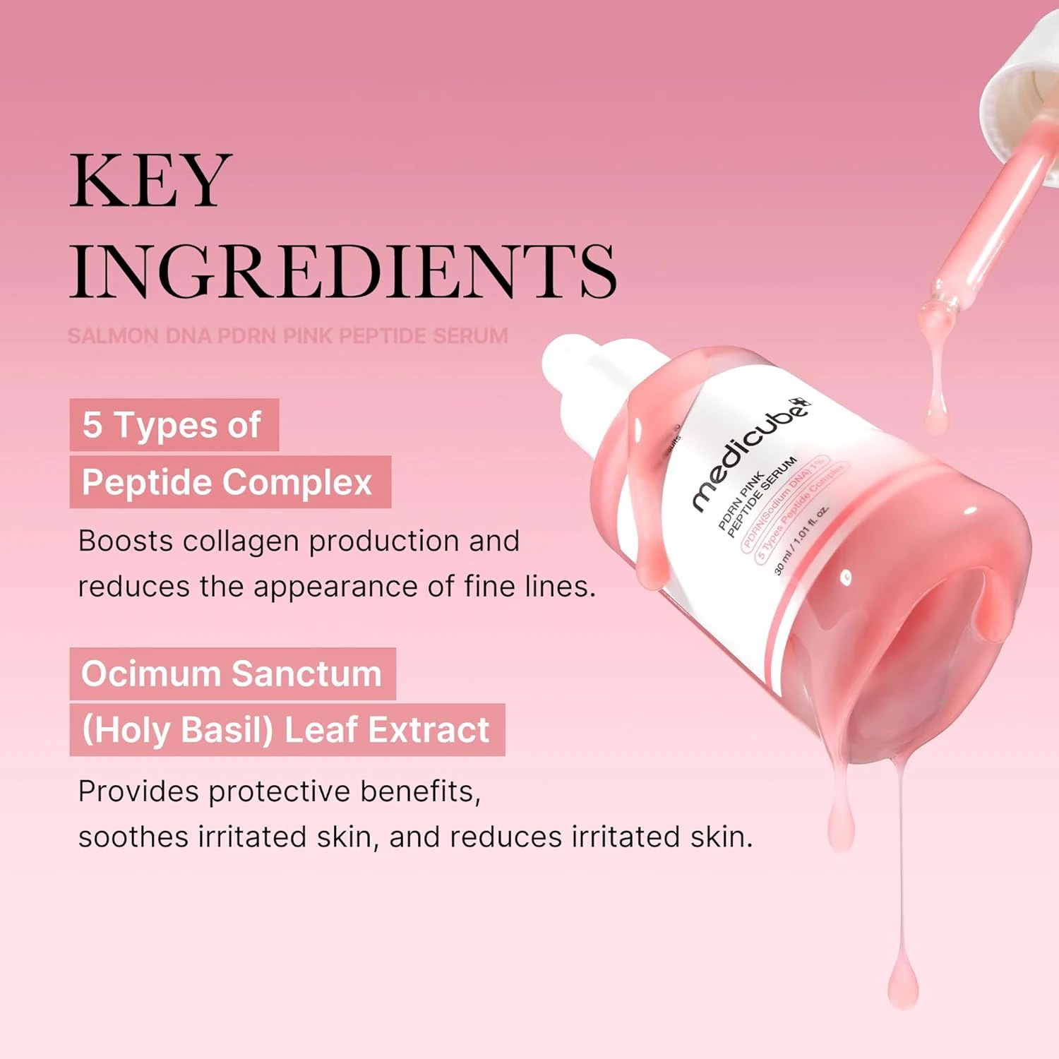medicube Salmon DNA PDRN Pink Peptide Serum, Pink glow serum, Peptide, Niacinami