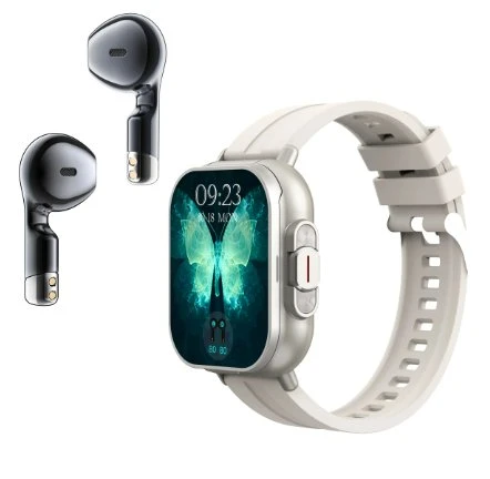 2025 Latest  Smart Fashion D8 Smart Watch TWS BT Call 2 in 1 with Earphones Inte