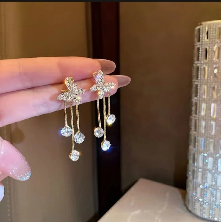 Crystal women's drop earrings