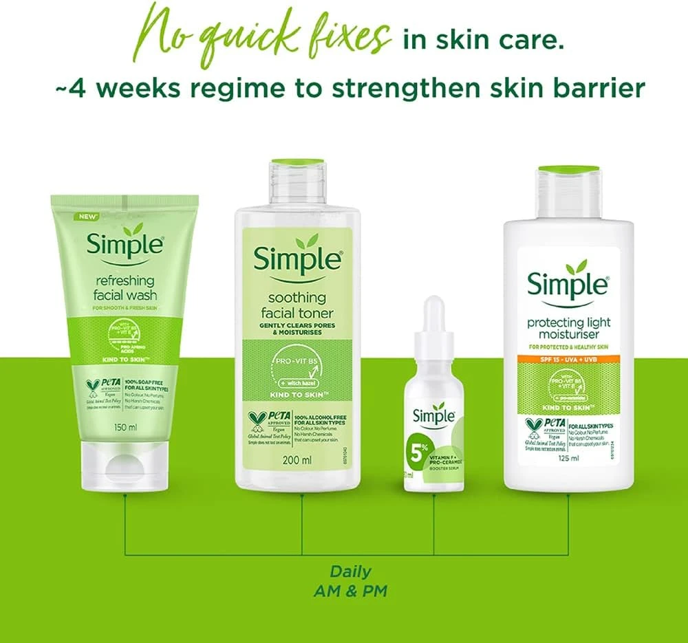 Simple Protecting Daily Face Cream Moisturiser, Spf 15, Vegan, No Perfume And Al