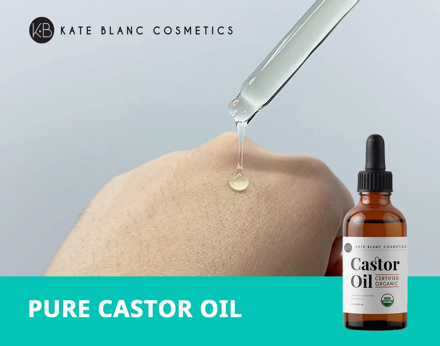 Castor Oil (2oz) USDA Certified Organic, 100% Pure, Cold Pressed, Hexane Free by