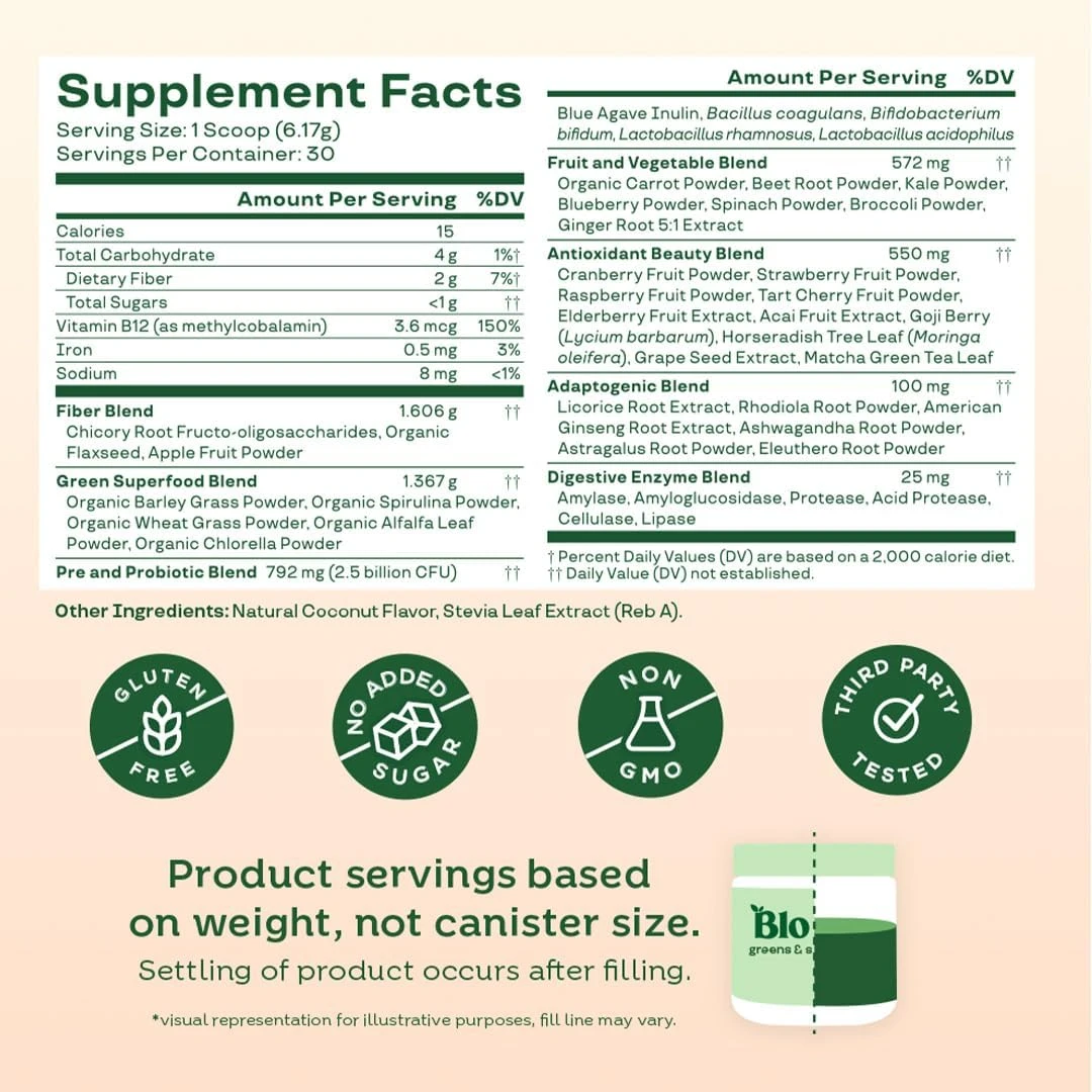 Bloom Nutrition Green Superfood | Super Greens Powder Juice & Smoothie Mix | Com