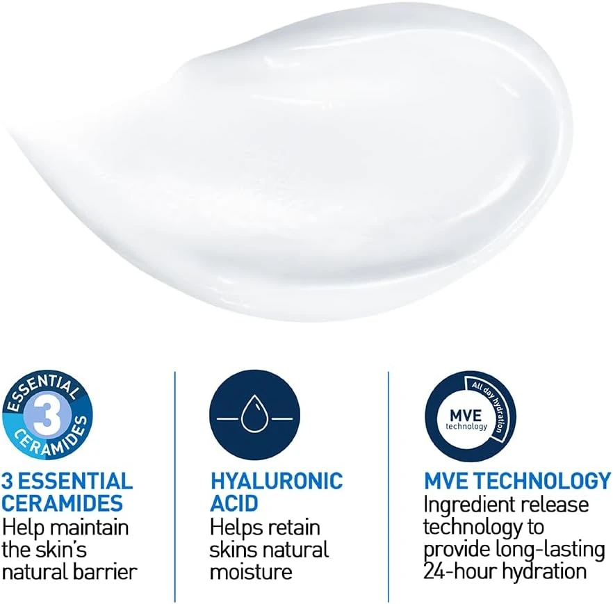CeraVe Moisturizing Cream | 48H Body and Face Moisturizer for Dry to Very Dry Sk