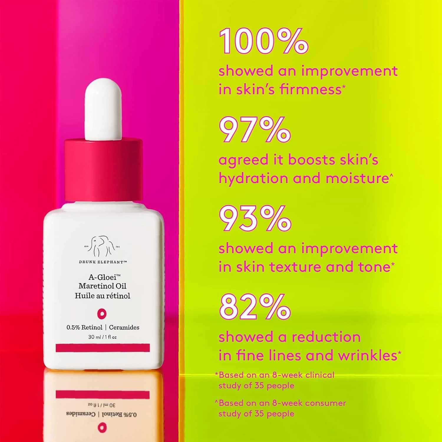 Drunk Elephant A-Gloei Virgin Marula Oil with Retinol. Anti-Wrinkle Treatment fo