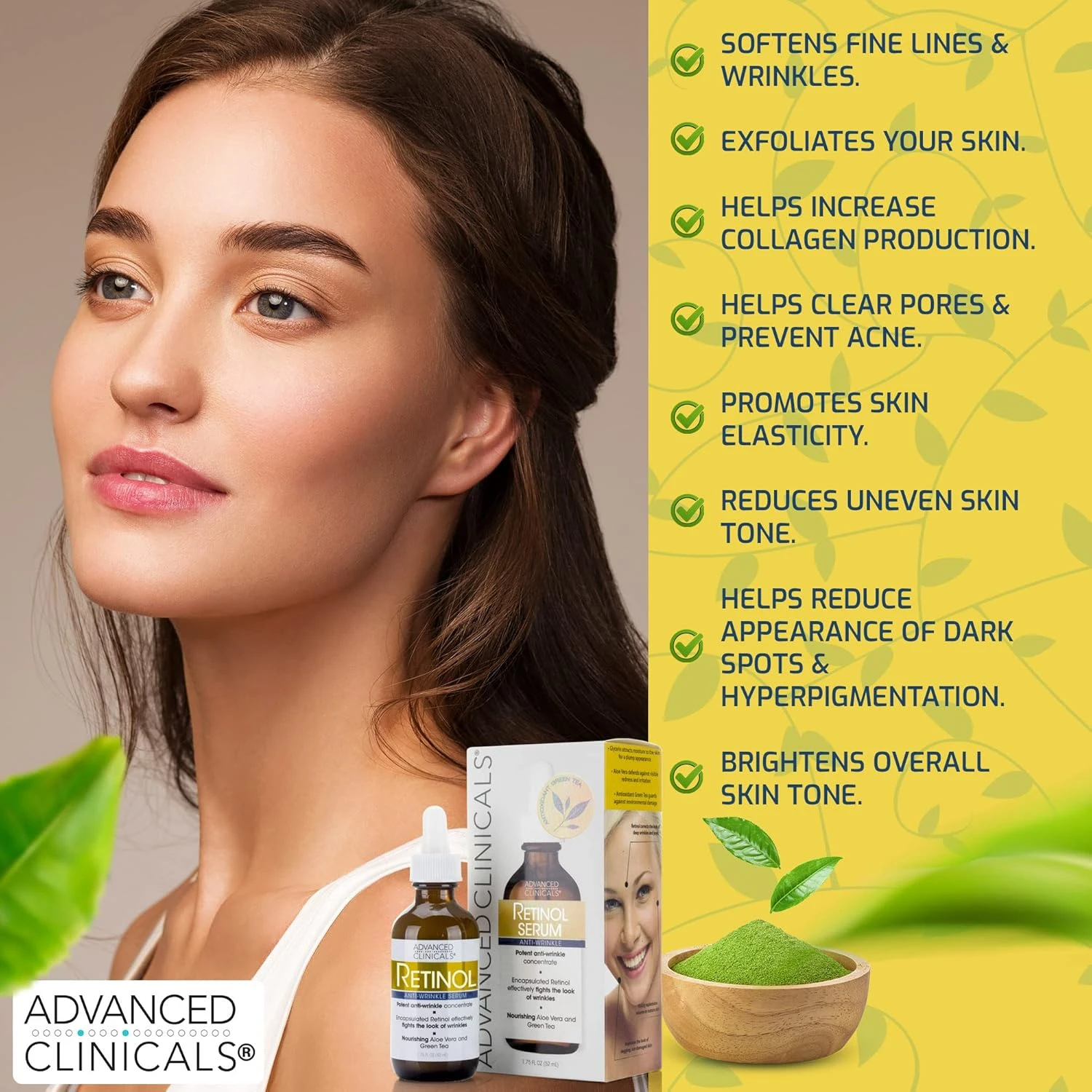 Advanced Clinicals Professional Strength Retinol Serum Anti Aging Wrinkle Reduci