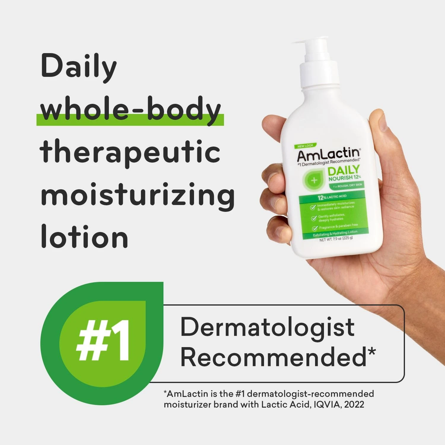AmLactin Daily Nourish 12% - 14.1 oz Body Lotion with 12% Lactic Acid - Exfoliat