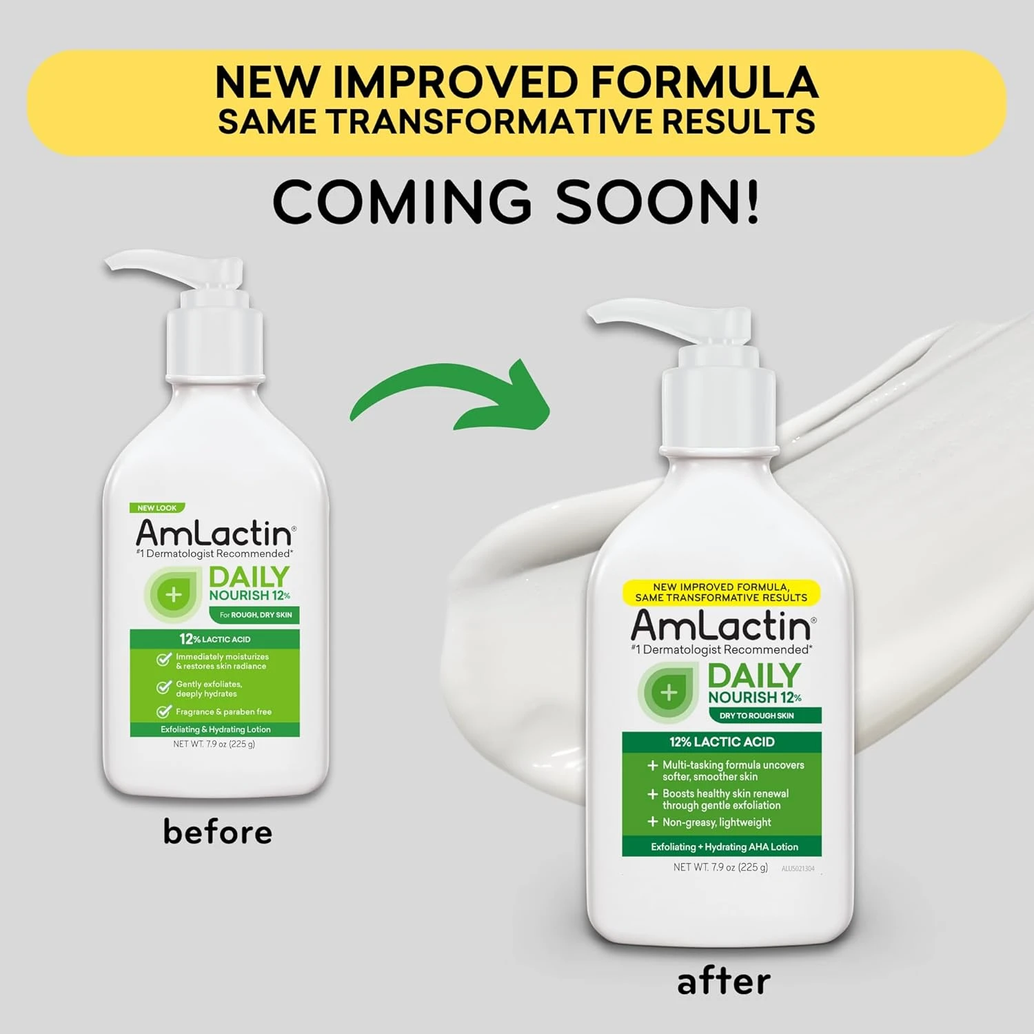 AmLactin Daily Nourish 12% - 14.1 oz Body Lotion with 12% Lactic Acid - Exfoliat