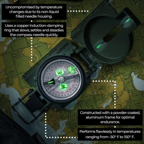 ROTHCO Cammenga 3H Cammenga G.I. Military Tritium Lensatic Compass