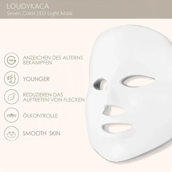 Led Face Mask Light Therapy, Red Light Therapy for Face, 7-1 Colors LED Facial S