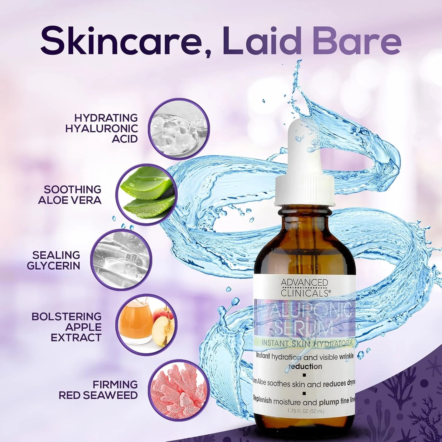 Advanced Clinicals Hyaluronic Acid Face Serum Anti Aging Face Serum Instant Skin