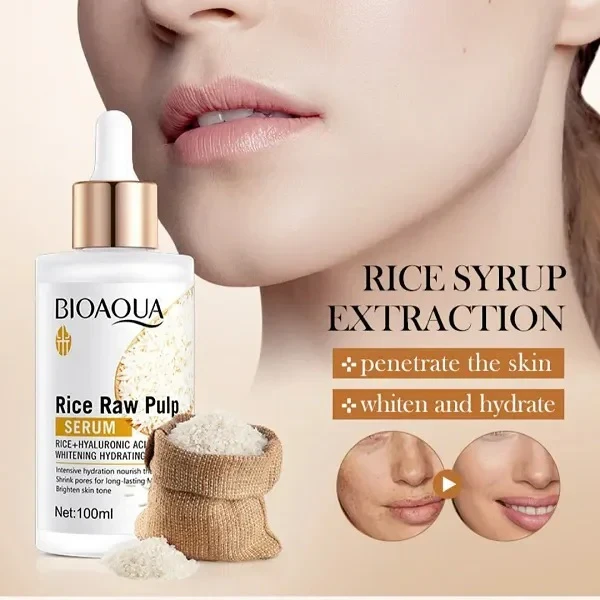 Orignal BIOAOUA Hyaluronic Acid Rice Raw Pulp Essence Face Serum 100ml