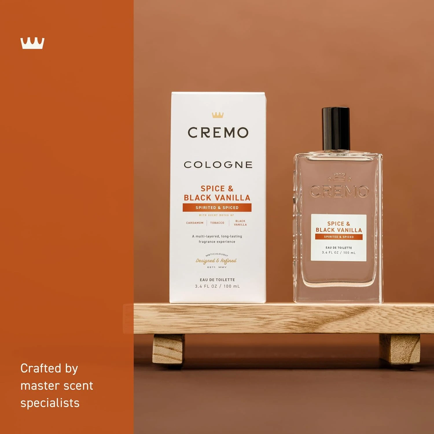 Cremo Spice & Black Vanilla Cologne Spray, An Explosion of Vibrant Spices, Tobac
