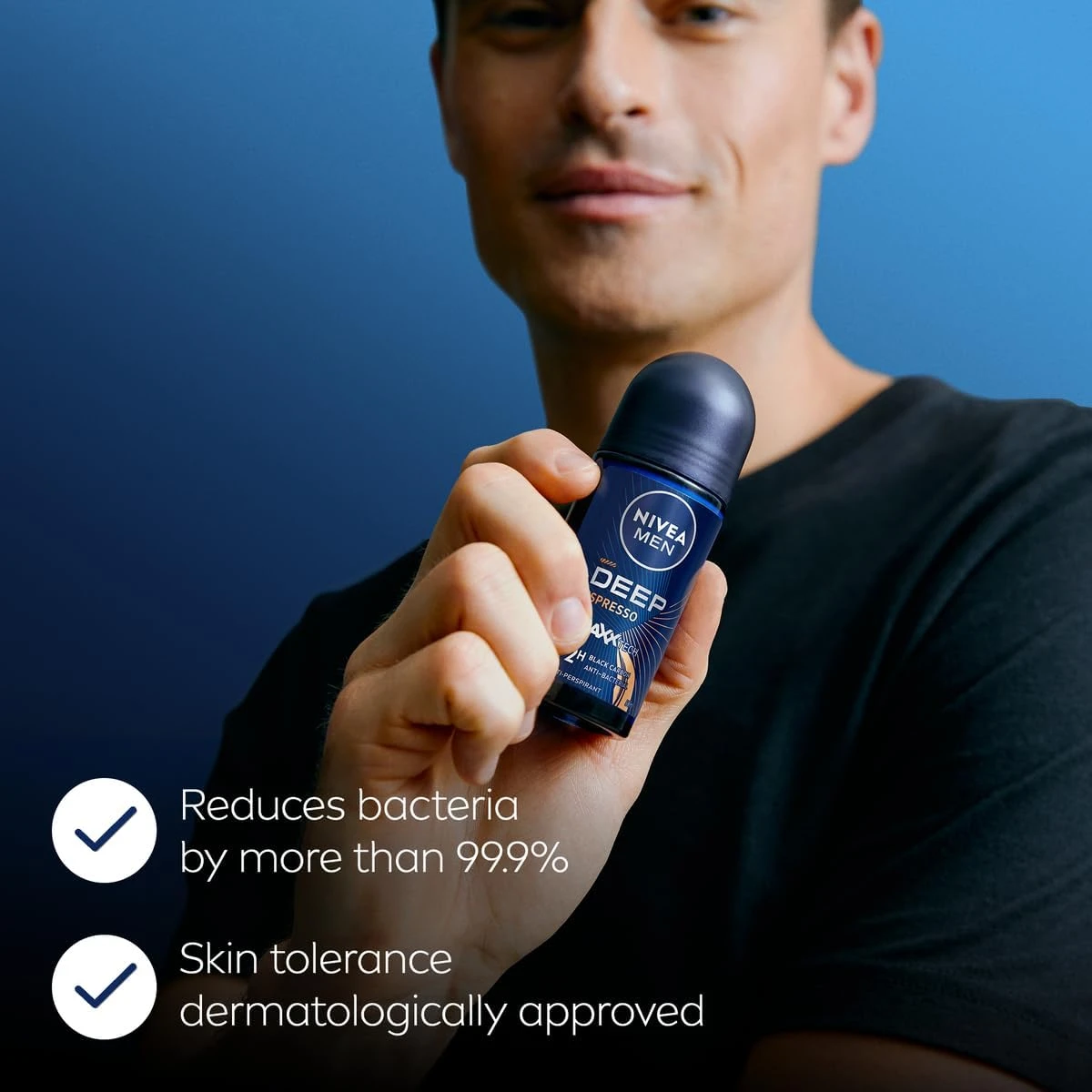 NIVEA MEN Deep Black Carbon Antiperspirant Roll-On Espresso Scent 50ml     Ask C