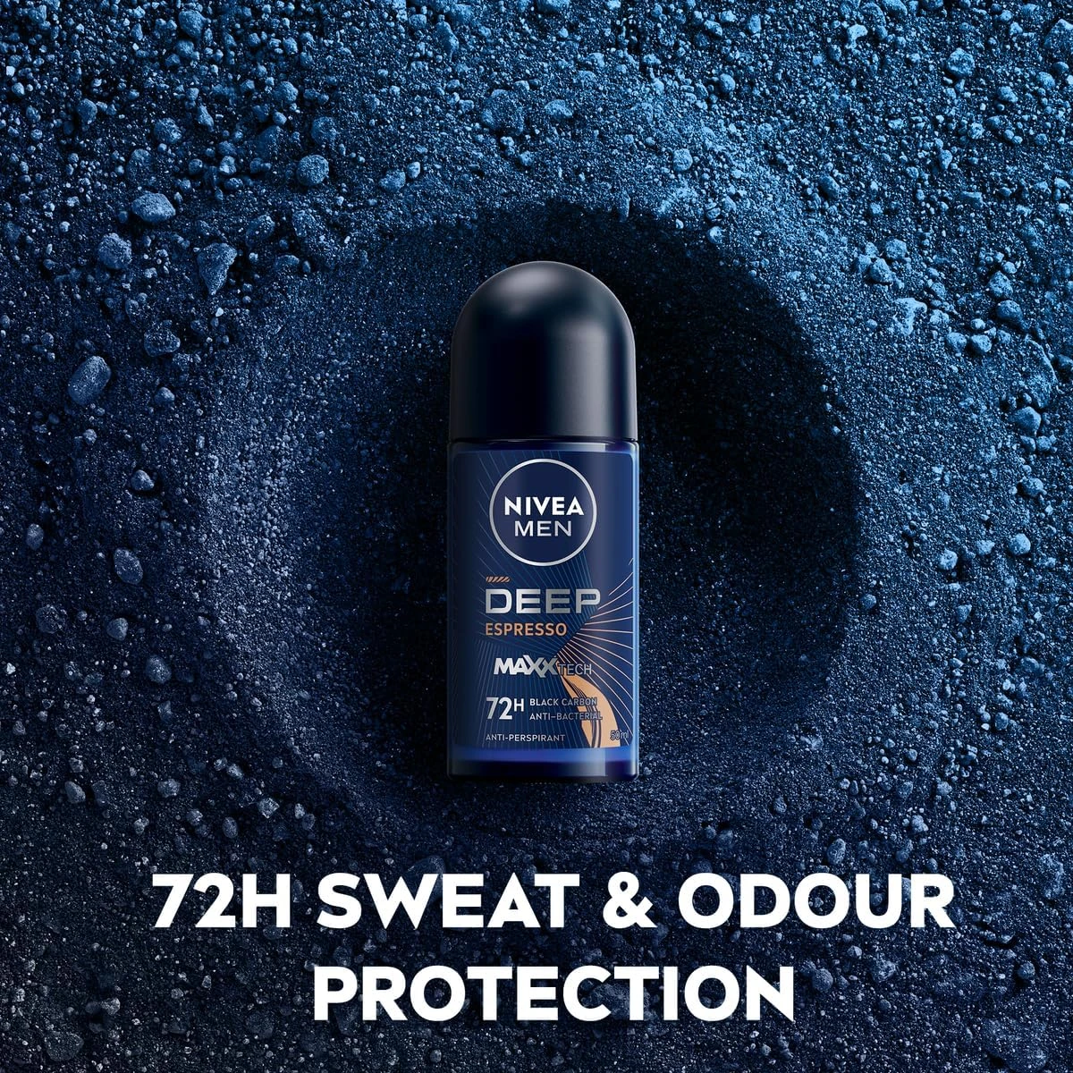 NIVEA MEN Deep Black Carbon Antiperspirant Roll-On Espresso Scent 50ml     Ask C