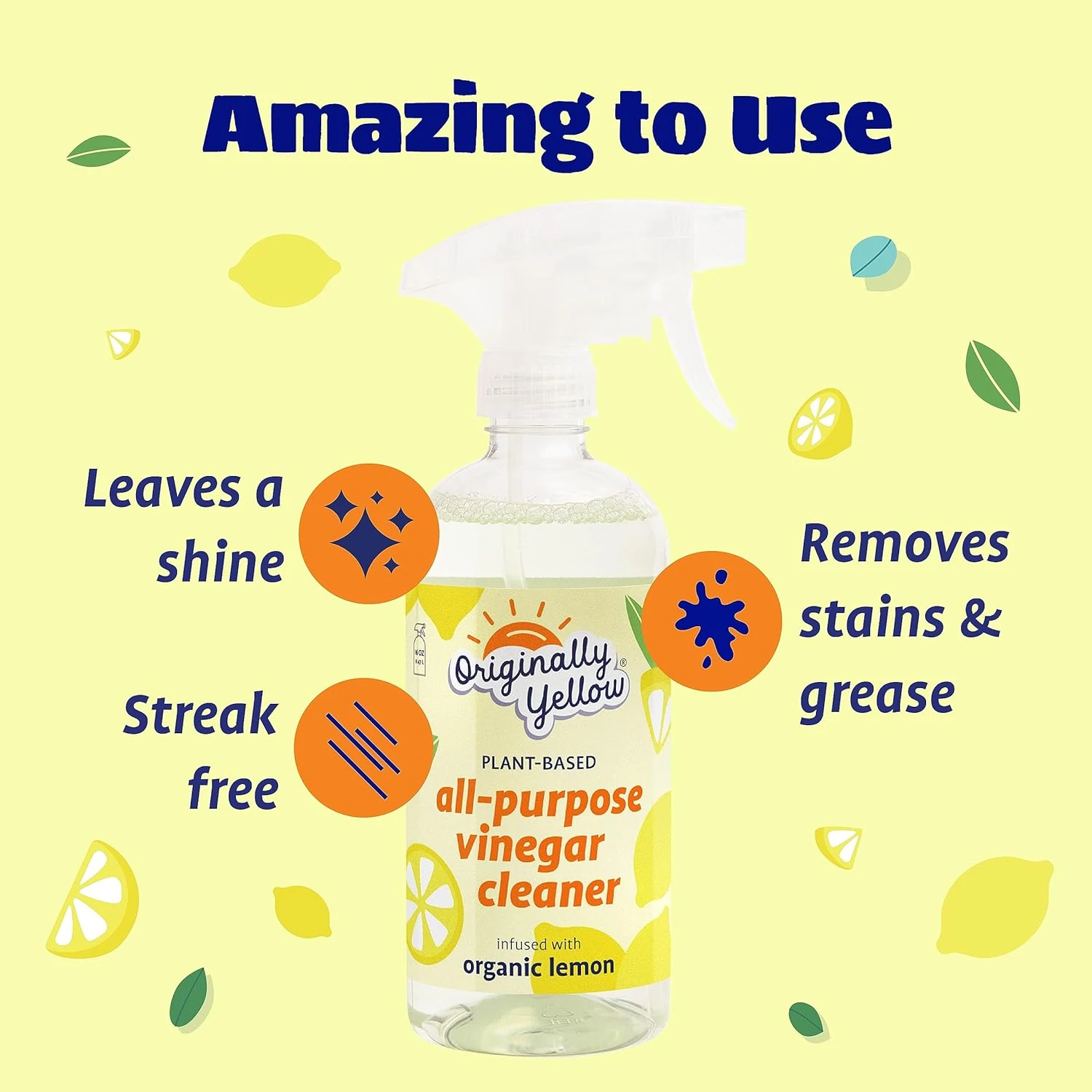 Originally Yellow All-Purpose Distilled Vinegar Spray Living Room, Bathroom, & K