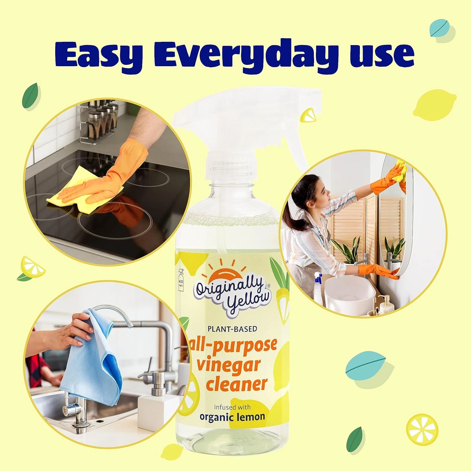 Originally Yellow All-Purpose Distilled Vinegar Spray Living Room, Bathroom, & K