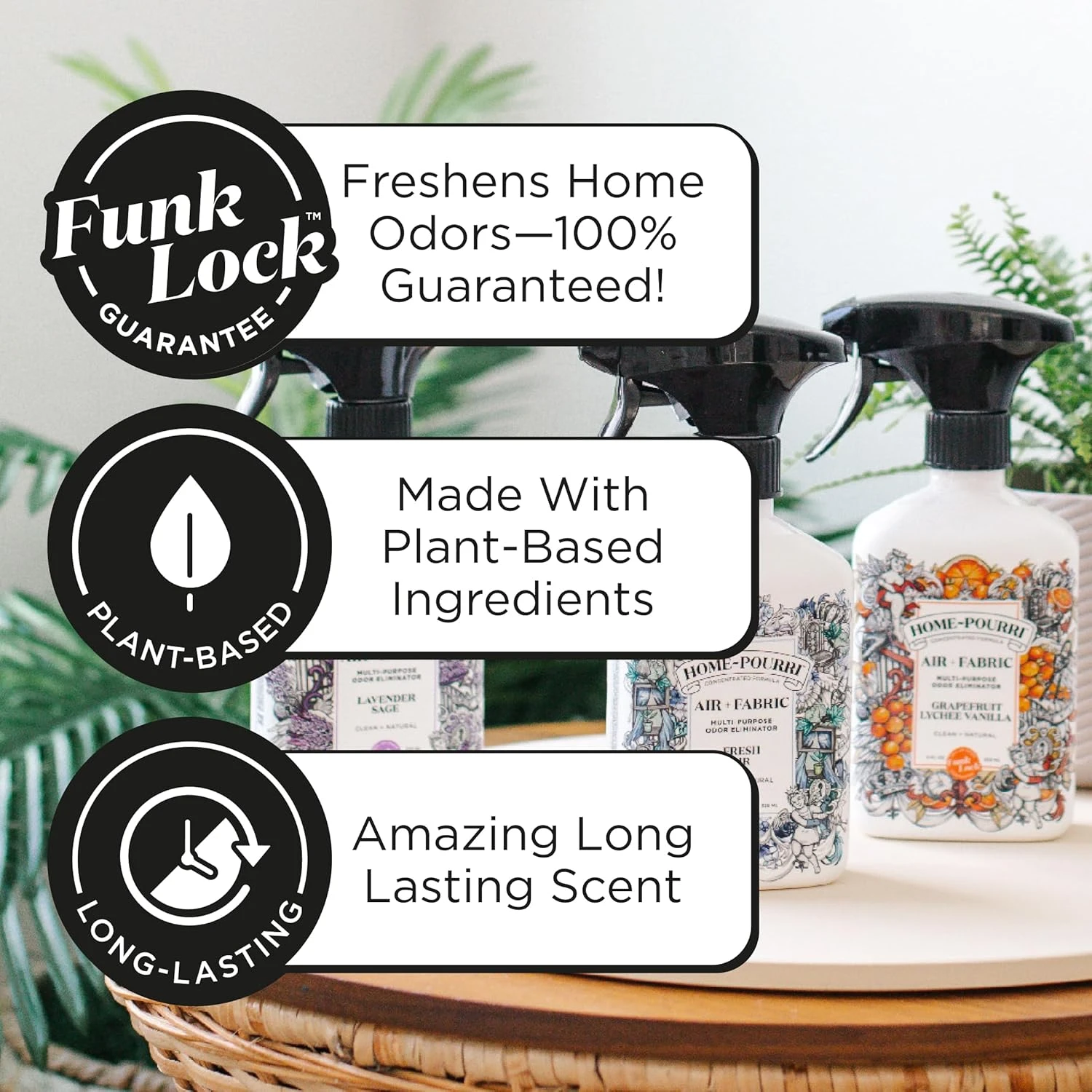 Home-Pourri Air + Fabric Multi-Purpose Odor Eliminator, Lavender Sage, 11 Fl Oz