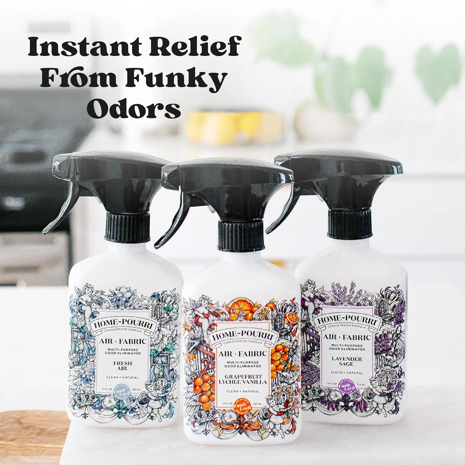 Home-Pourri Air + Fabric Multi-Purpose Odor Eliminator, Lavender Sage, 11 Fl Oz