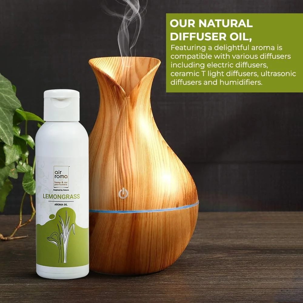 AIR-ROMA Pure, Natural and Undiluted Lemon Grass Aroma Diffuser Oil, 100ml | Str