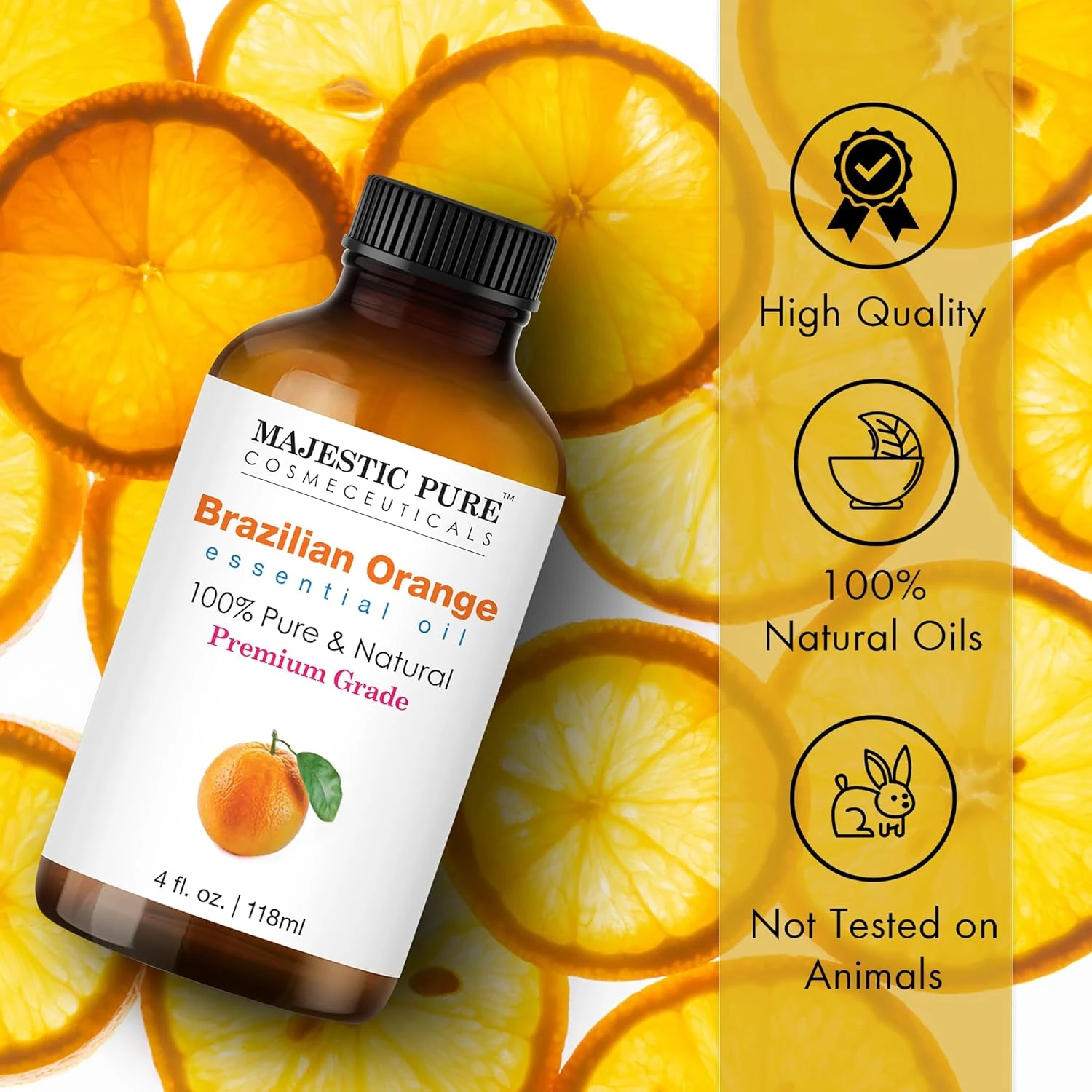 MAJESTIC PURE Brazilian Orange Essential Oil | 100% Pure and Natural | Premium G