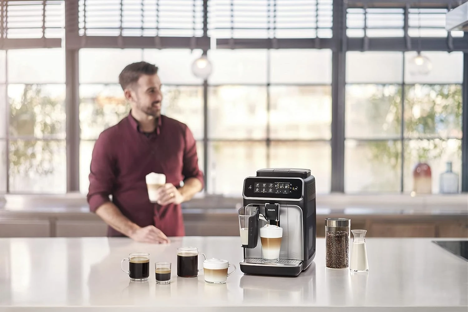 Philips Series 2200 Fully Automatic Espresso Machine - 1500W, 1.8L Water Capacit