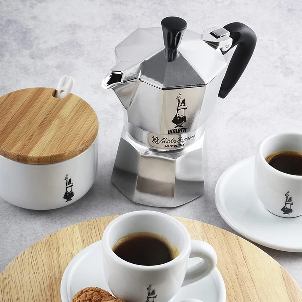 Bialetti Cafetière from Bialetti Moka Express 6tz, Silver, 1 Count (Pack of 1), 