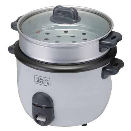 Black & Decker Rice Cooker, 700W Power, 1.8L, Removable Non-Stick Bowl & Steamin