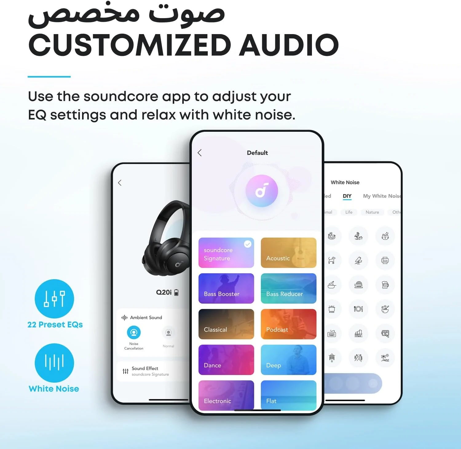 Soundcore by Anker Q20i Hybrid Active Noise Cancelling Headphones, Wireless Over