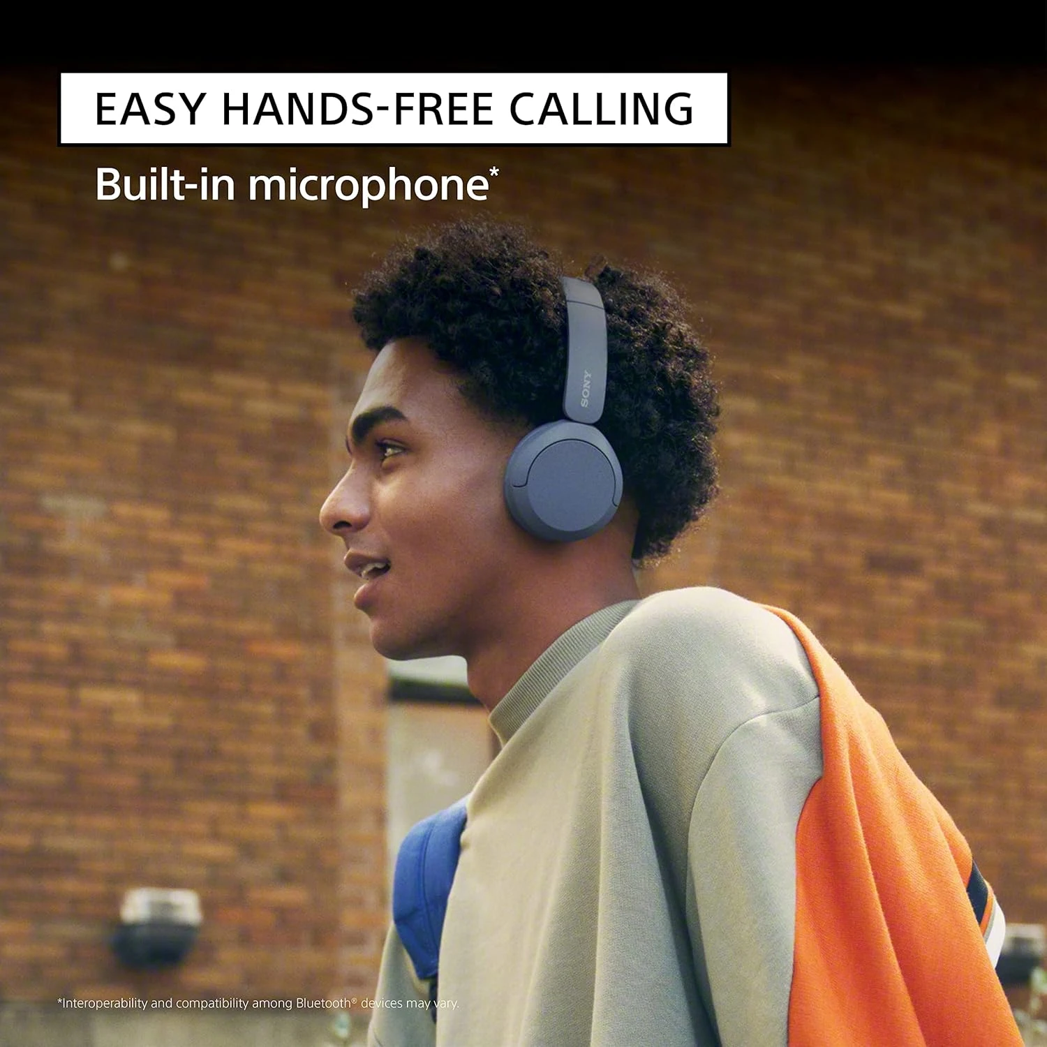 Sony WH-CH520 Wireless Headphones, 50 hours battery life, Clearer hands-free cal