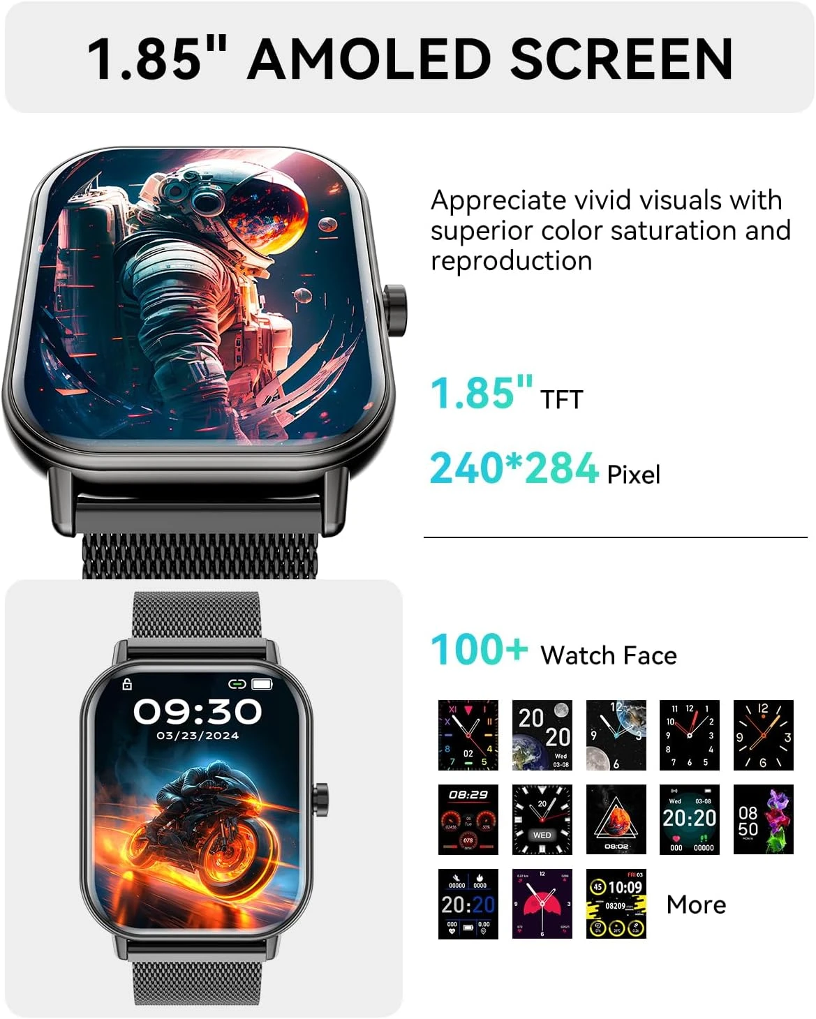 Smart Watch for Women Men, Fitness Tracker Watch for Android Phones iPhone Compa