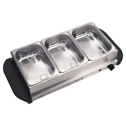 MegaChef Buffet Server & Food Warmer With 3 Removable Sectional Trays, Heated Wa
