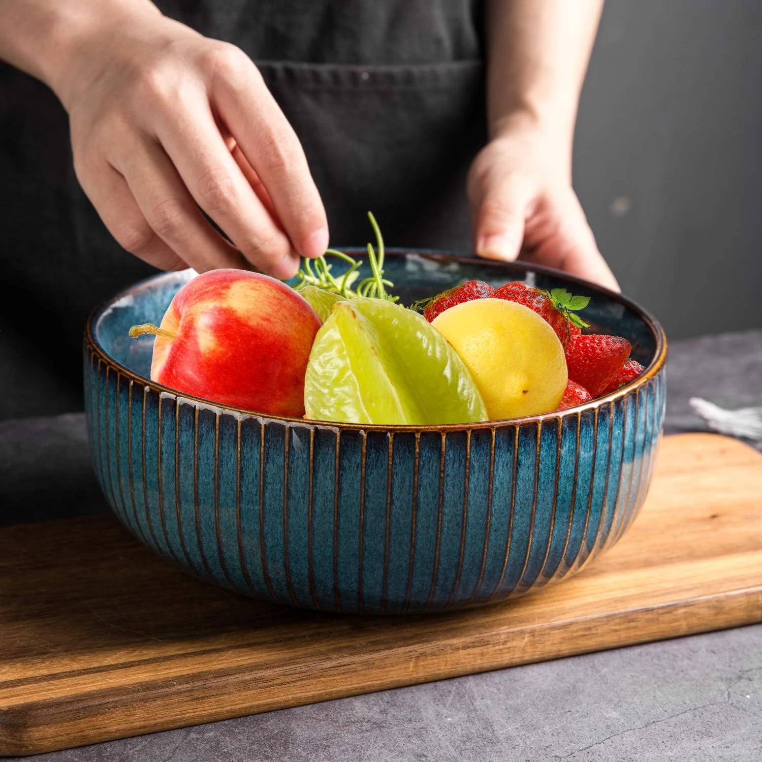 CSYY Large Salad Bowl, 1800ml Large Bowl Porcelain Fruit Serving Bowls, Stylish