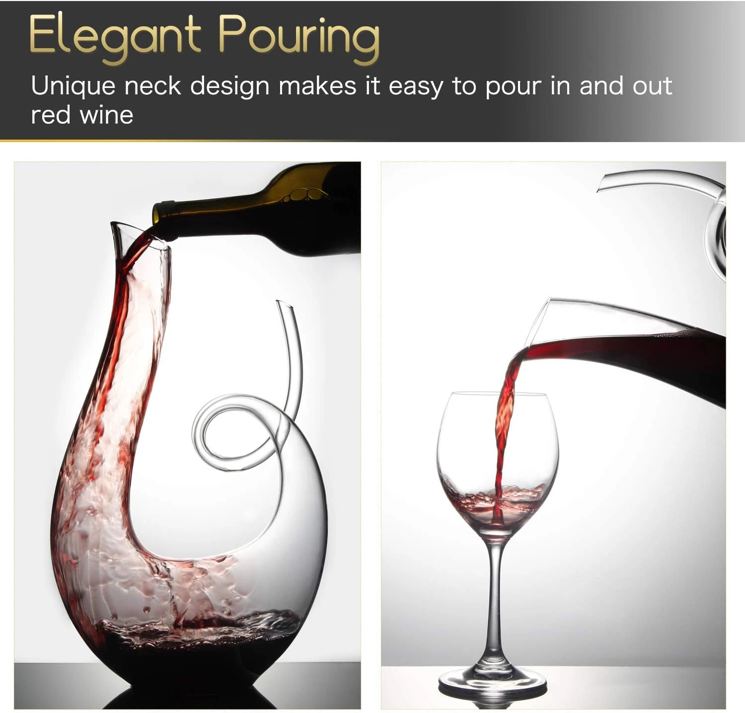 NUTRIUPS Wine Decanter, Red Wine Carafe, Lead-Free Crystal Wine Carafe, Wine Dec