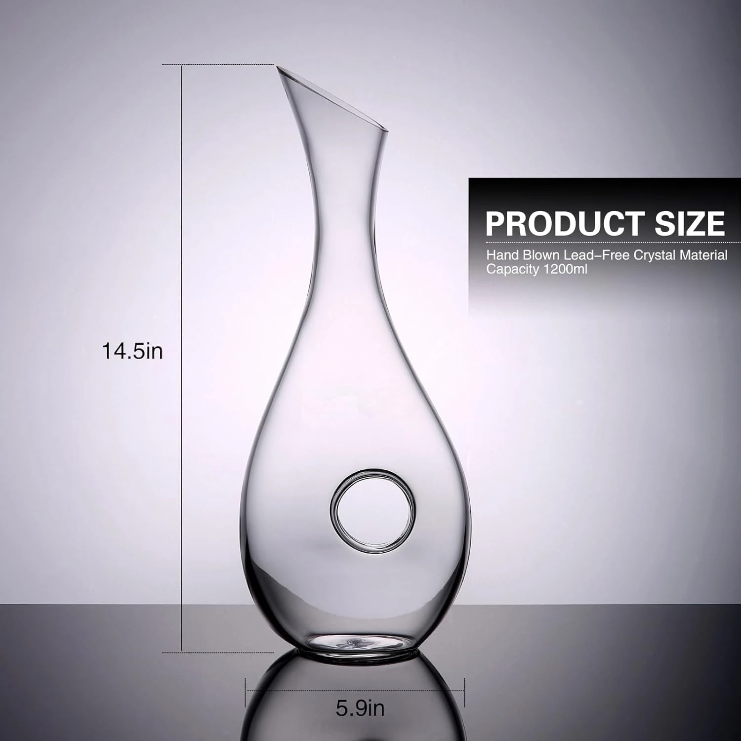MWNI Wine Decanters and Carafes -1.2 Liters Lead-Free Crystal Wine Decanter Set,