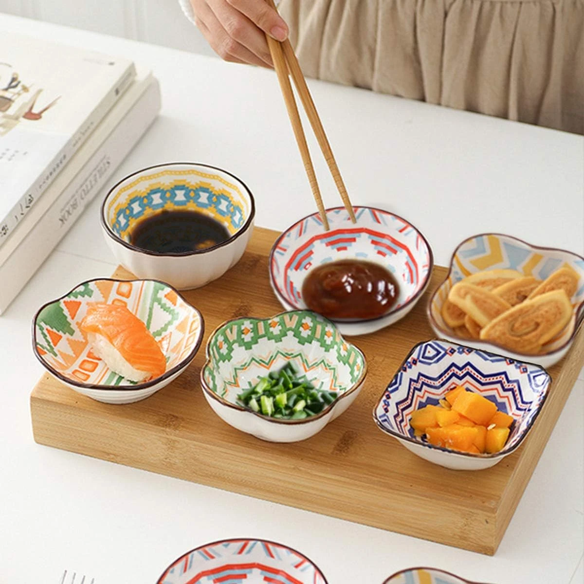 RareCi Dip Bowls 4 Oz - 6-Pack Little Dipping Bowl Set - Strong Ceramic Mini Bow