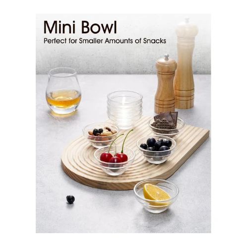 beroca Mini Glass Bowls, 3in 2.5oz Small Prep Bowl, 10 pcs Stackable Pinch Bowls