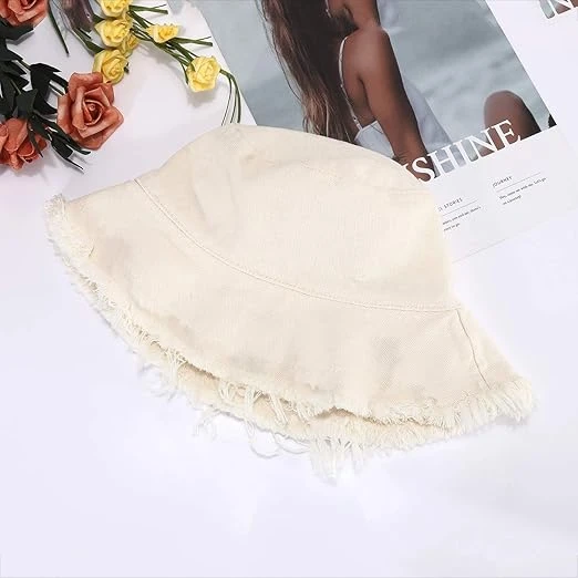 boderier Sun Hats for Women Summer Casual Wide Brim Cotton Bucket Hat Beach Vaca